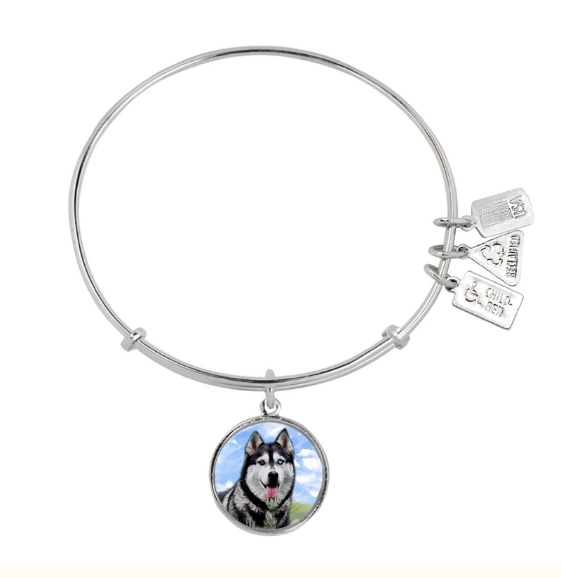 Wind and Fire Silver Dog Breed Bracelet
