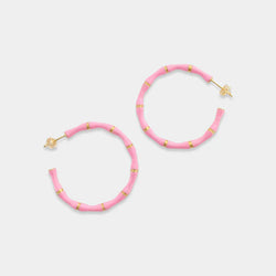 Bamboo Hoop Earrings 18K Plated