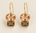 Soleil Champagne & Smoky Geo Drop Earring