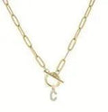 18K Gold Plated Initial Pendant Necklace toggle - Heritage - Boutique.com