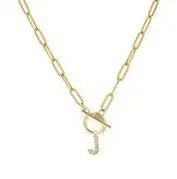 18K Gold Plated Initial Pendant Necklace toggle - Heritage - Boutique.com