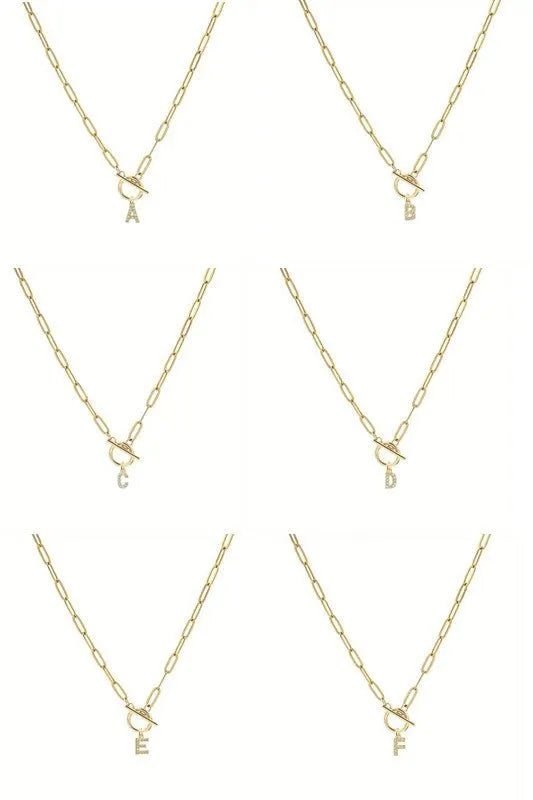 18K Gold Plated Initial Pendant Necklace toggle - Heritage - Boutique.com