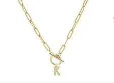 18K Gold Plated Initial Pendant Necklace toggle - Heritage - Boutique.com