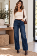 Q2 Dark Wash Rigid Wide Leg Jeans