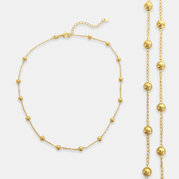 Gold Filled Beaded Chain Necklace