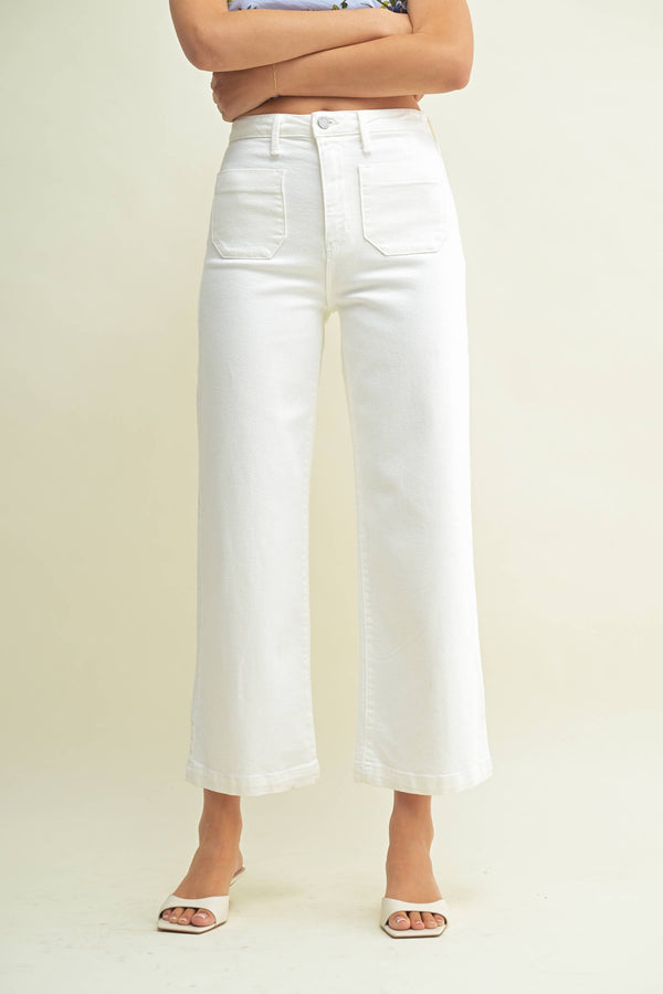 Patch Pocket Wide Leg - Just Black