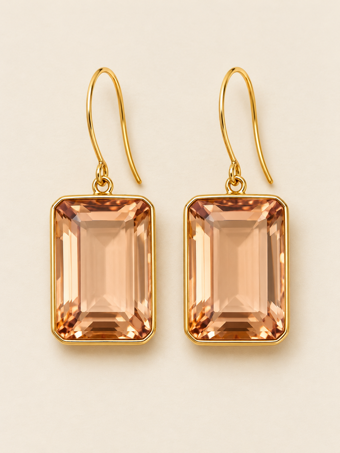 Sienna Champagne Rectangular Drop Earring