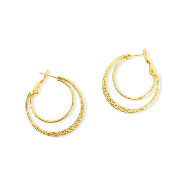 Water Resistant Double Hoop Earrings