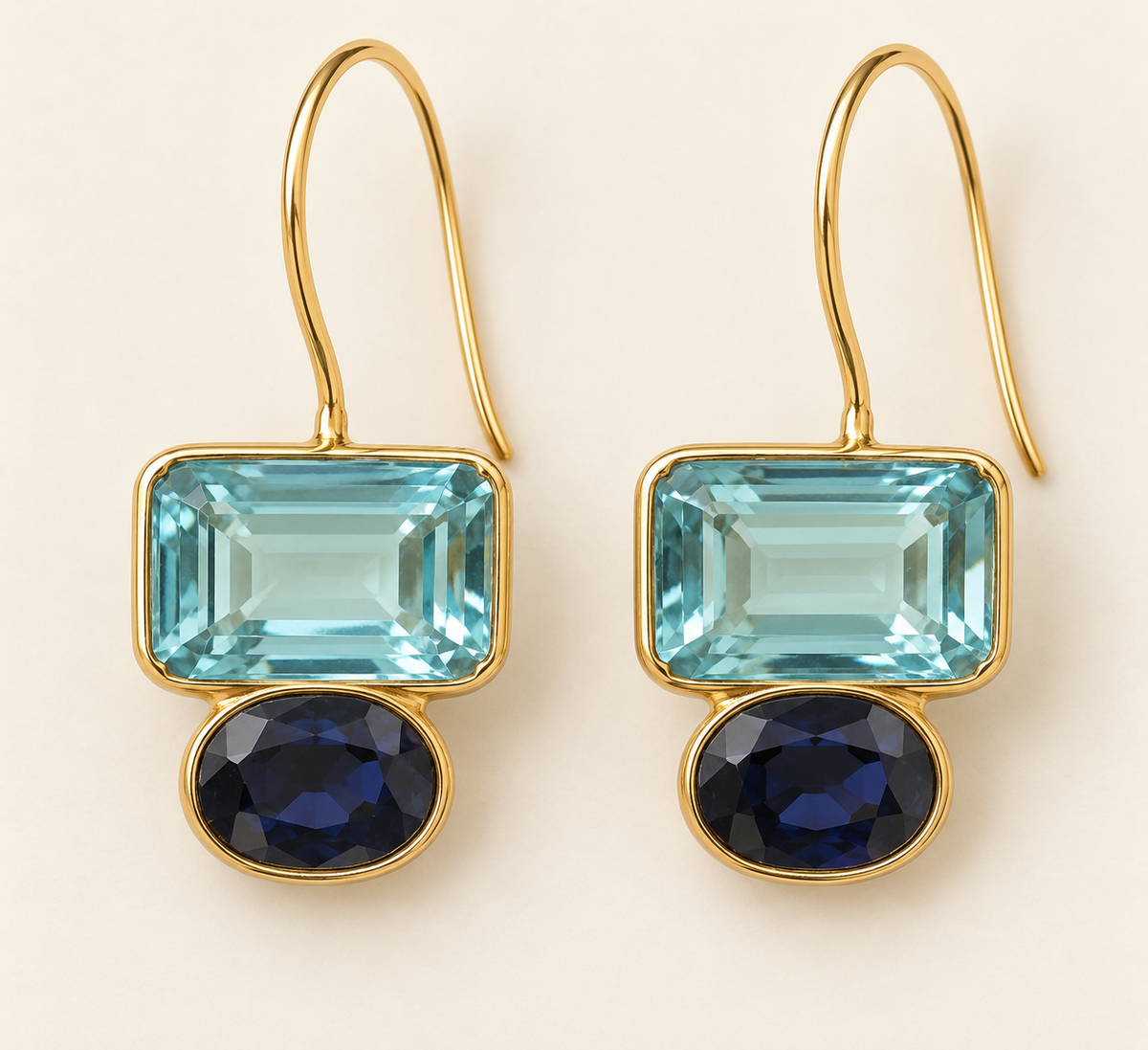 Celeste Aqua & Midnight Geo Drop Earring