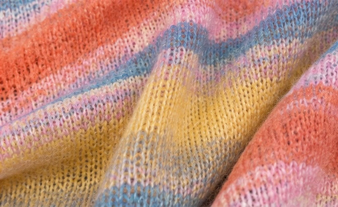 Sunset Striped Boat Neck Knit Sweater