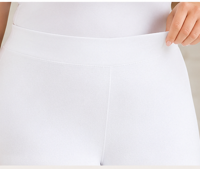 Plus Size Everyday Comfort White Capri Leggings | High Waist 4-Way Stretch Women's Capris