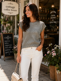 Starlight Shimmer Metallic Cap Sleeve Sweater Vest