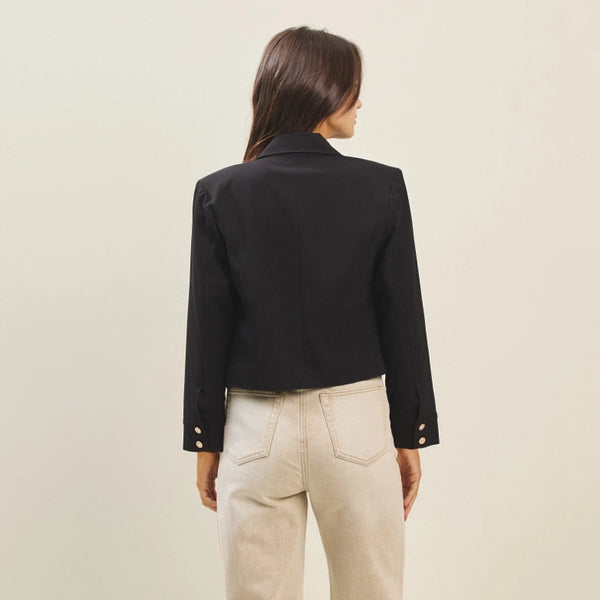 Able Black Jacket with Flap Pockets