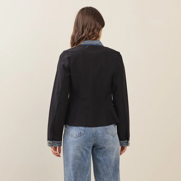 Able Black Filled Jacket w/Denim Trim