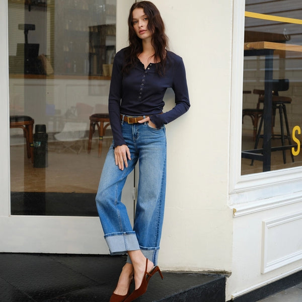 Low Rise Straight Leg Denim Jeans - NEW ARRIVAL