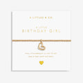 A Littles Birthday Girl Gold Heart Beaded Stretch Bracelet