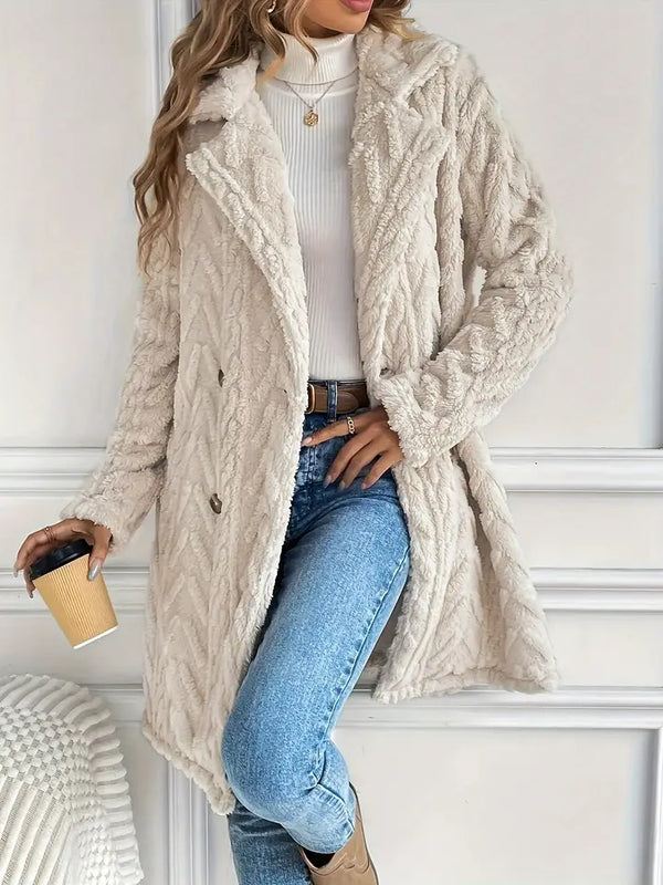 The Reversable Ripple Plush Long Coat