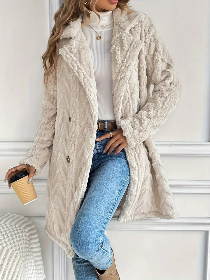 The Reversable Ripple Plush Long Coat
