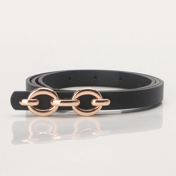 Classic Women's Thin Belt with Chain Buckle