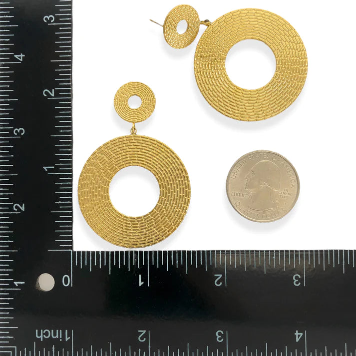 Gold Water Resistant Double Hoop Earrings