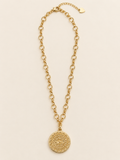Aurelia Sunburst Medallion Pendant Necklace