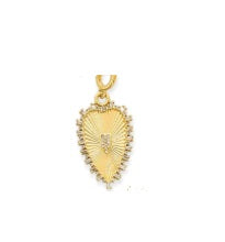 Gold Link Chain with Textured Heart Pendant