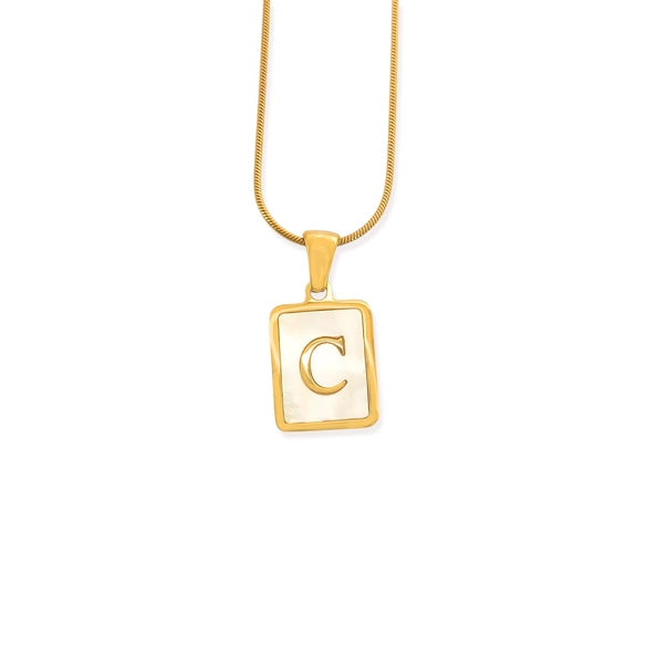 Elegant Water Resistant Initial Pendant Necklace