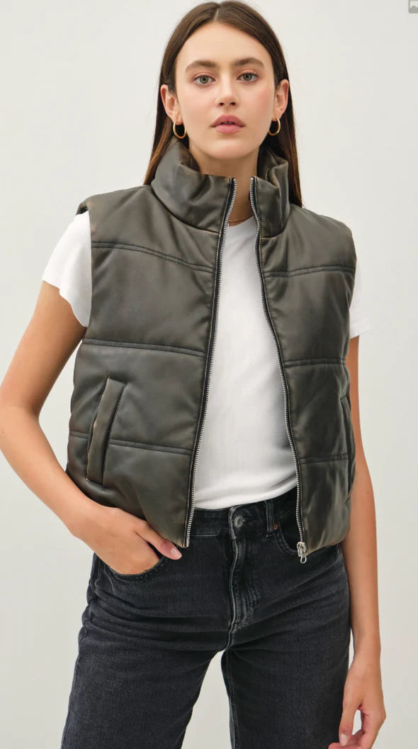 Charcoal Puffer Vest