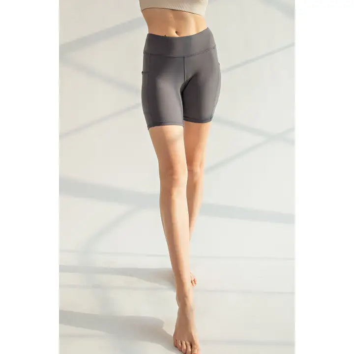 Buttery Soft High Rise Biker Shorts with Side Pockets