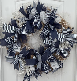 Coastal Charm Burlap Wreath