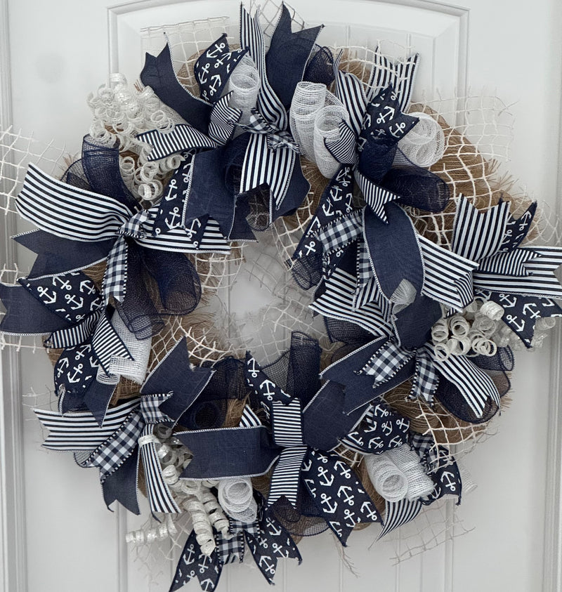 Coastal Charm Burlap Wreath