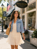 Classic Distressed Light Denim Jacket - Summer Favorite