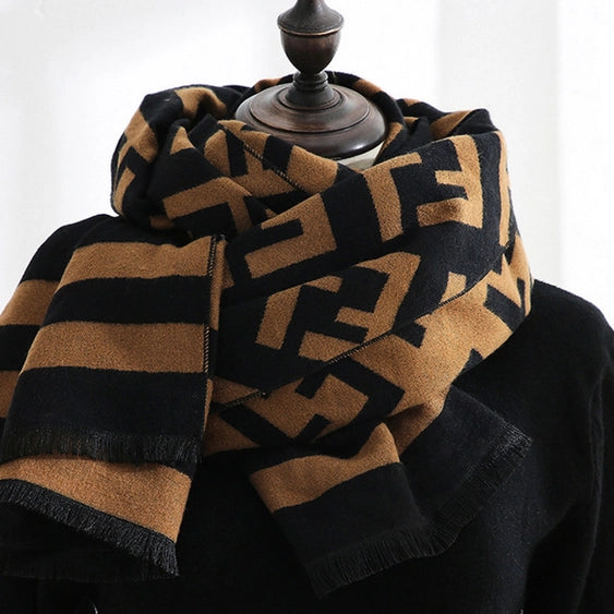 Fendy Black/Brown Scarf Shawl