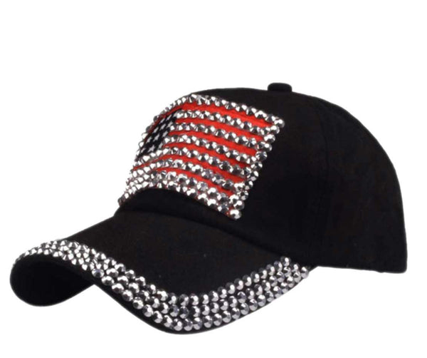 Bedazzled American Flag Baseball Hat