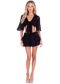 The Gigi - Mesh Sleeve Crop Top