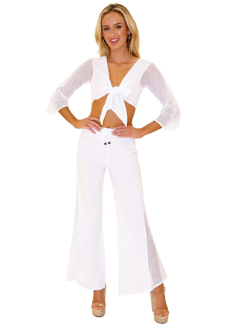 The Gigi - Mesh Sleeve Crop Top
