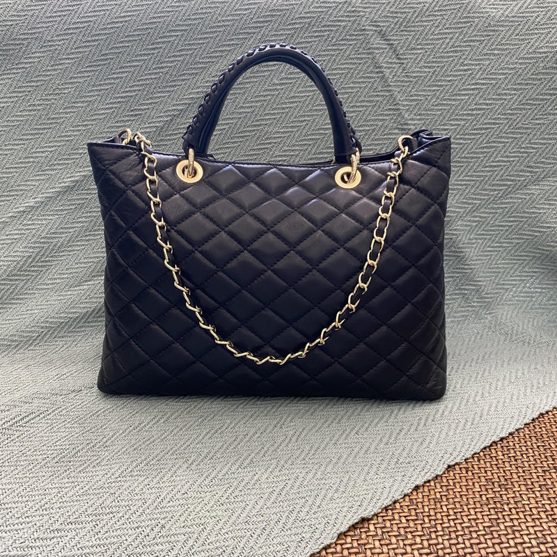 Leather Quilted Large Hand Bag - German Fuentes