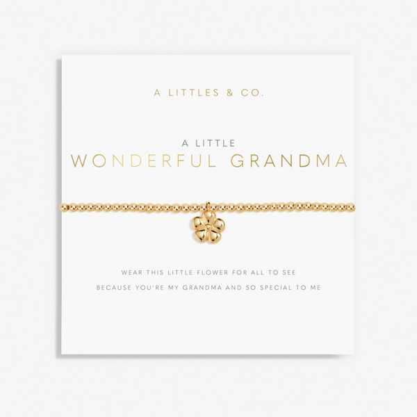 A Little Wonderful Grandma Flower Gold Bracelet