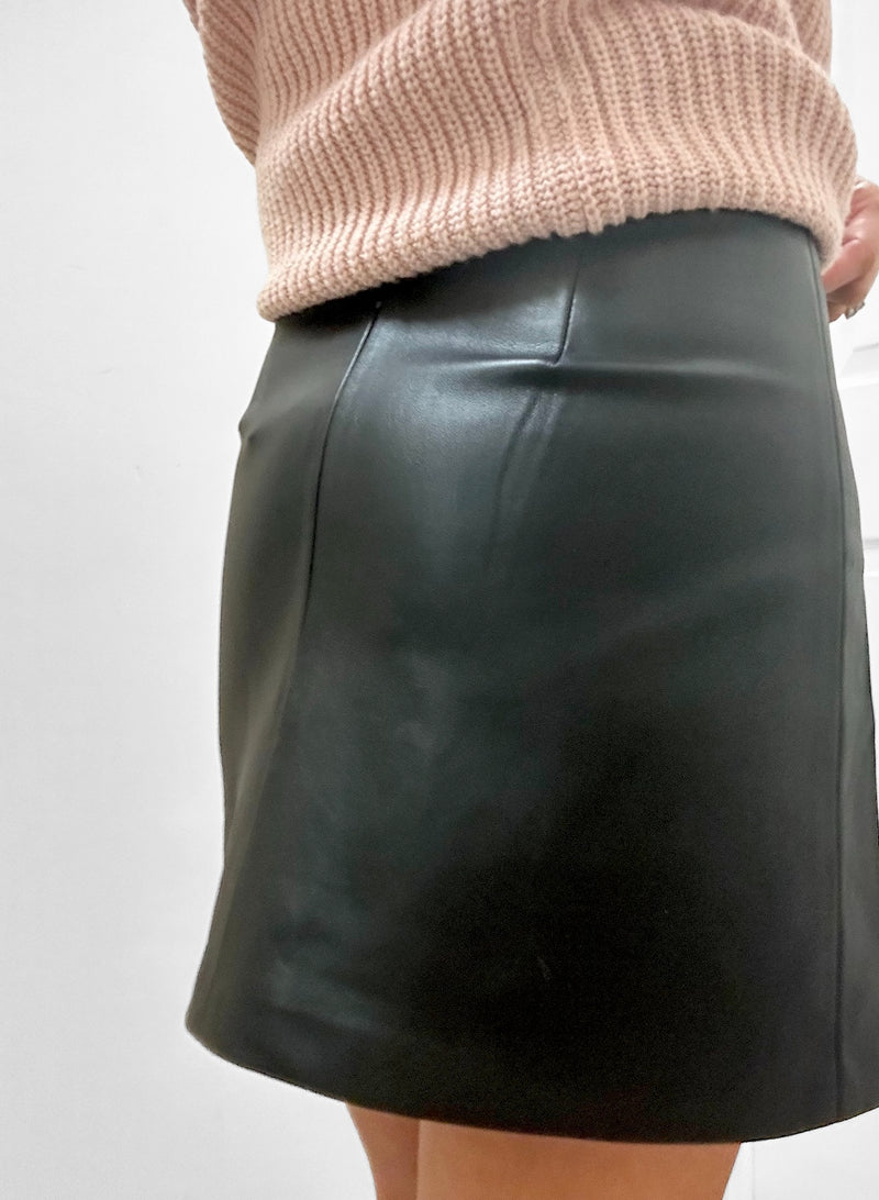 Fore Black Faux Leather Mini Skirt