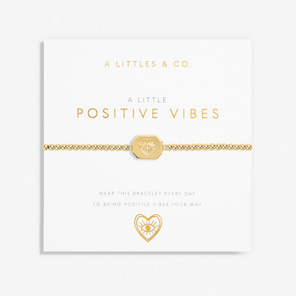 A Little 'Positive Vibes' Bracelet In Gold-Tone Plating