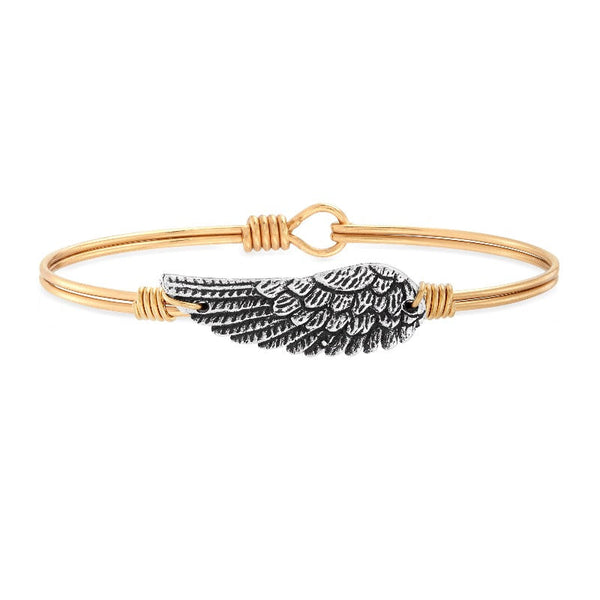 Luca and Danni Silver Wing Bracelet with Gold Bangle