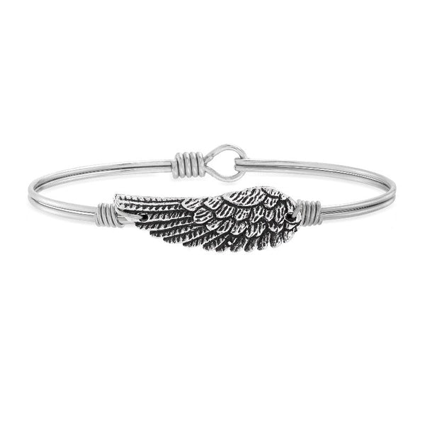 Luca and Danni Silver Wing Bracelet with Silver Bangle