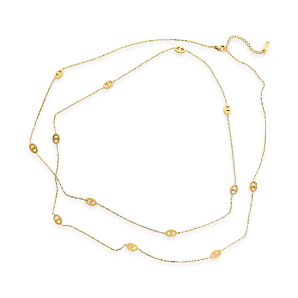 Gold Water Resistant Mariner Chain Necklace