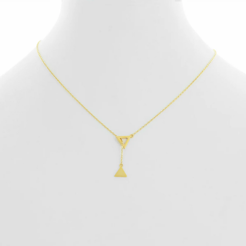 Gold Double Triangle Necklace