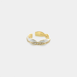 White and Gold Crystal Ring