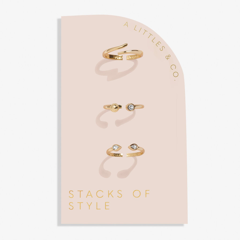 Golden Hour Crystal Stacking Ring Set