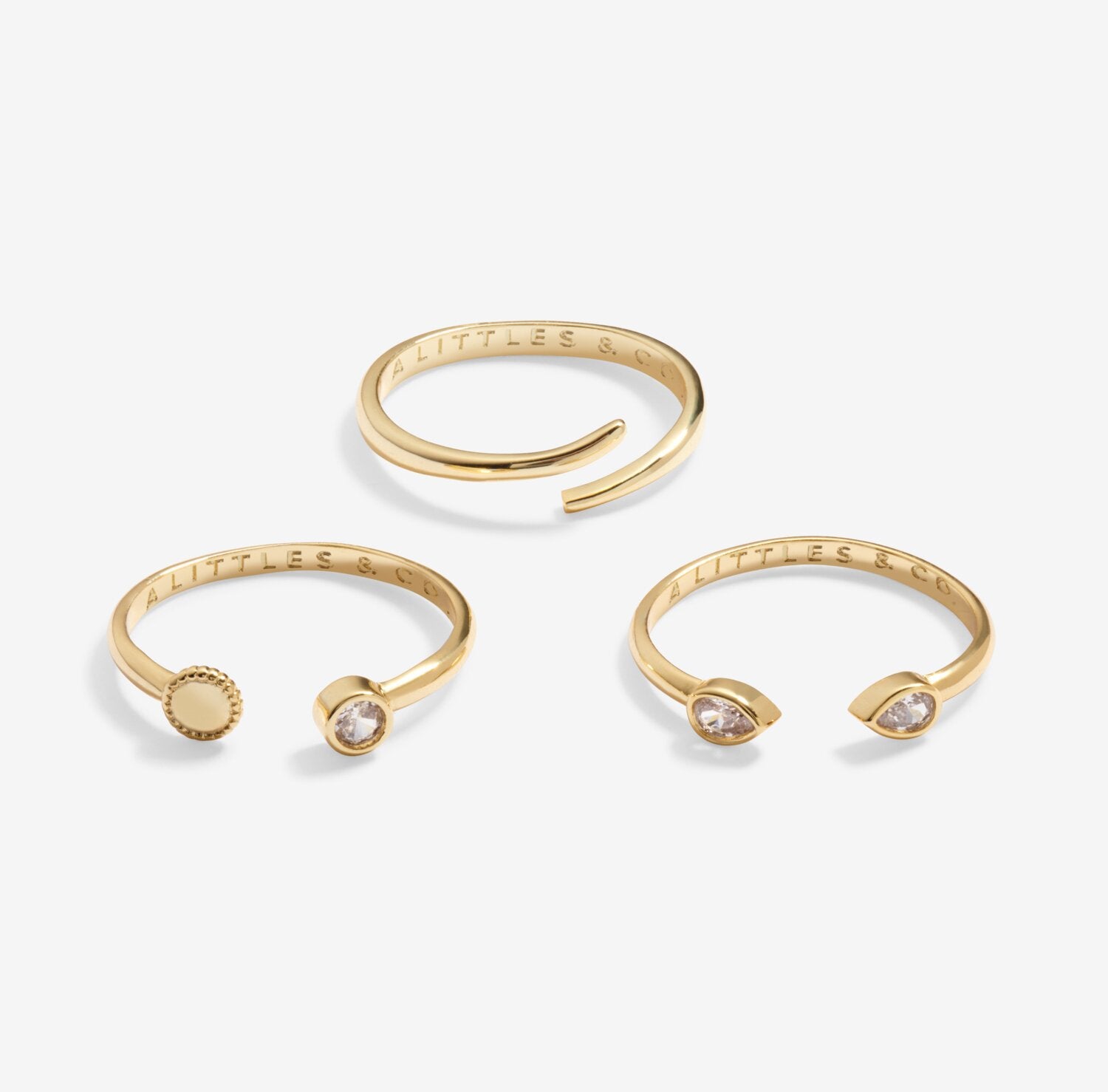 Golden Hour Crystal Stacking Ring Set