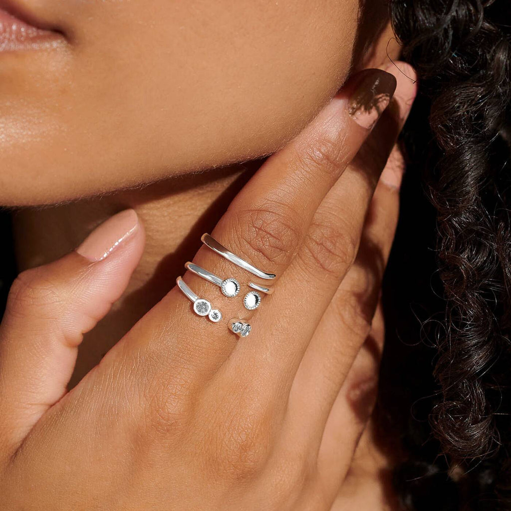 Golden Hour Crystal Stacking Ring Set