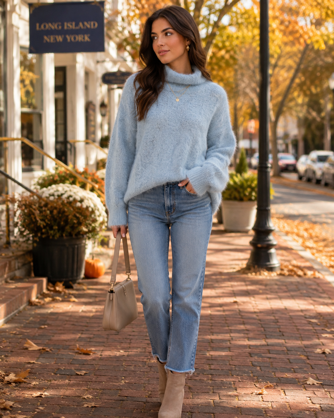 Cloud Nine Luxe Fuzzy Cable-Knit Sweater