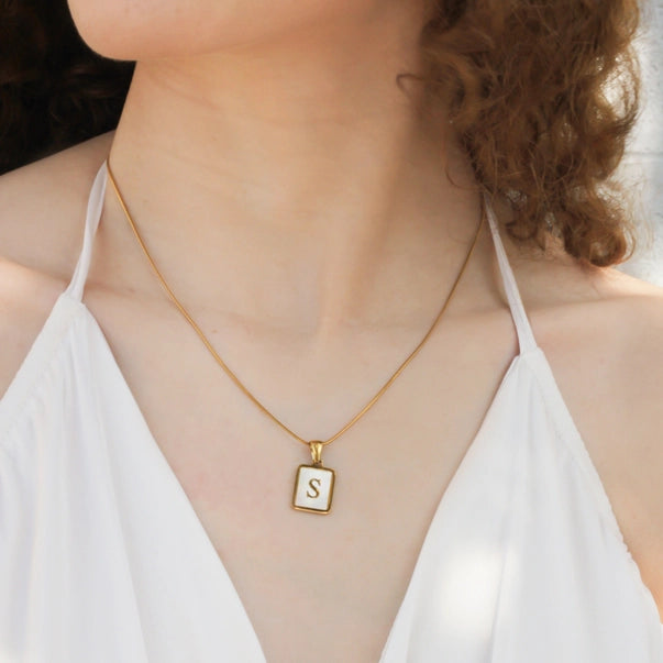 Elegant Water Resistant Initial Pendant Necklace
